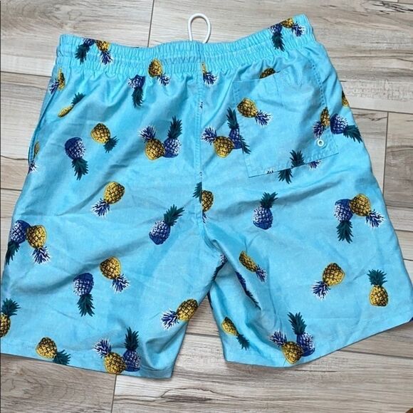 Old Navy Swim Trunks Pineapples Blue Medium - Picture 2 of 5